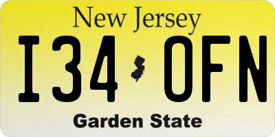 NJ license plate I34OFN