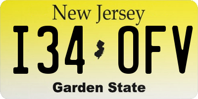 NJ license plate I34OFV