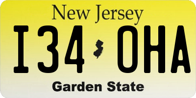 NJ license plate I34OHA