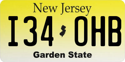 NJ license plate I34OHB