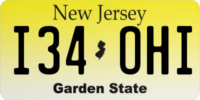 NJ license plate I34OHI