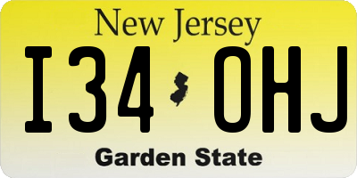 NJ license plate I34OHJ