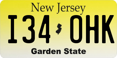 NJ license plate I34OHK