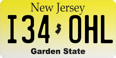 NJ license plate I34OHL