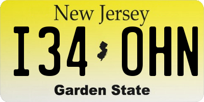 NJ license plate I34OHN