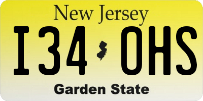 NJ license plate I34OHS