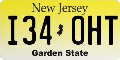 NJ license plate I34OHT