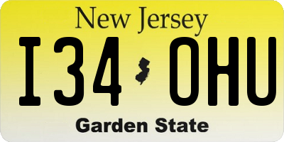 NJ license plate I34OHU