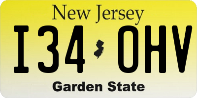 NJ license plate I34OHV