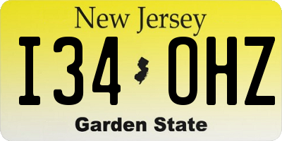 NJ license plate I34OHZ