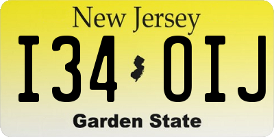 NJ license plate I34OIJ