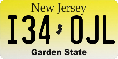NJ license plate I34OJL