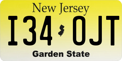 NJ license plate I34OJT