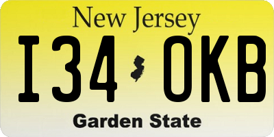 NJ license plate I34OKB