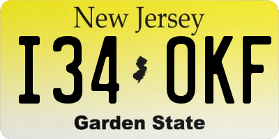 NJ license plate I34OKF