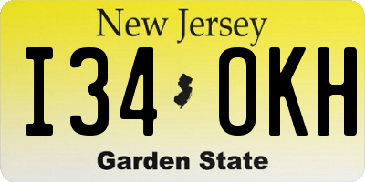 NJ license plate I34OKH