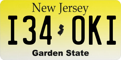 NJ license plate I34OKI