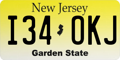 NJ license plate I34OKJ
