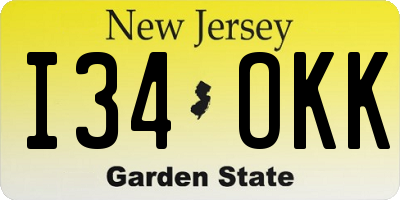 NJ license plate I34OKK