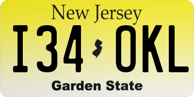 NJ license plate I34OKL