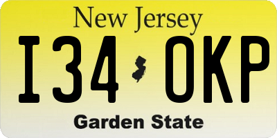 NJ license plate I34OKP