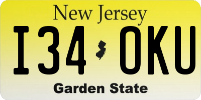 NJ license plate I34OKU