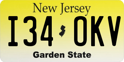 NJ license plate I34OKV