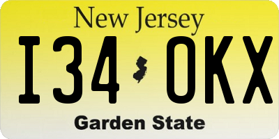 NJ license plate I34OKX