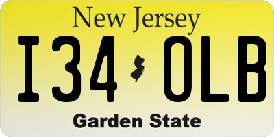 NJ license plate I34OLB