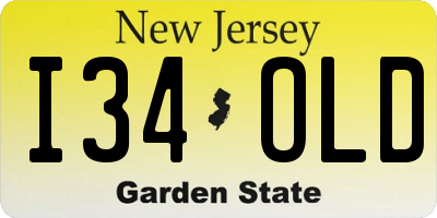 NJ license plate I34OLD