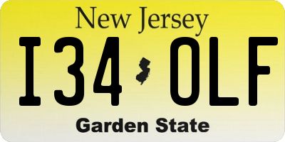 NJ license plate I34OLF