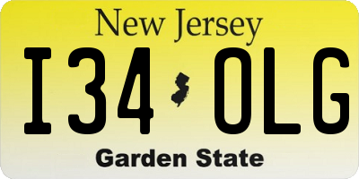 NJ license plate I34OLG