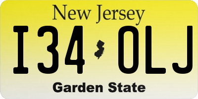 NJ license plate I34OLJ