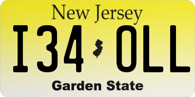 NJ license plate I34OLL