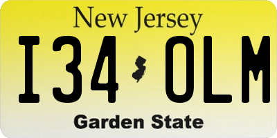 NJ license plate I34OLM