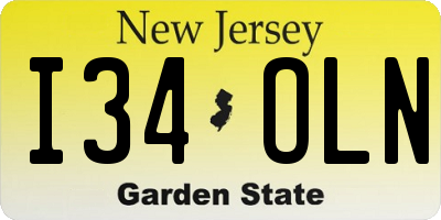 NJ license plate I34OLN
