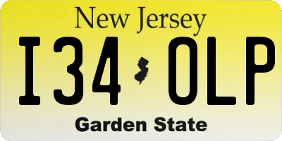 NJ license plate I34OLP