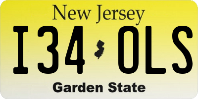 NJ license plate I34OLS