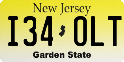 NJ license plate I34OLT