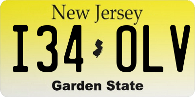 NJ license plate I34OLV