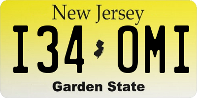 NJ license plate I34OMI