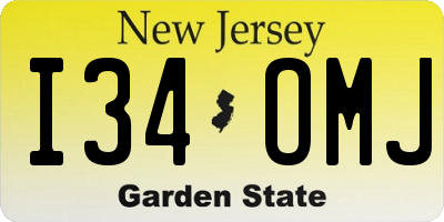 NJ license plate I34OMJ