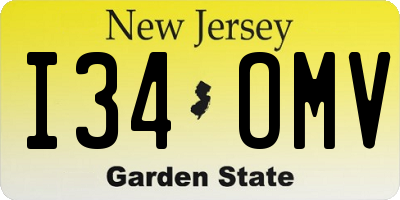 NJ license plate I34OMV