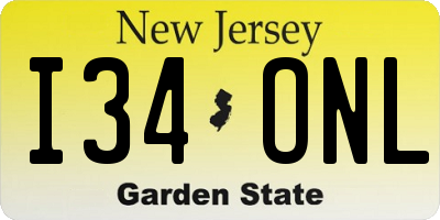 NJ license plate I34ONL