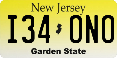 NJ license plate I34ONO