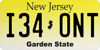 NJ license plate I34ONT
