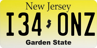 NJ license plate I34ONZ