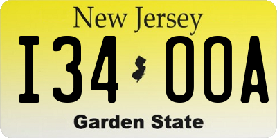 NJ license plate I34OOA