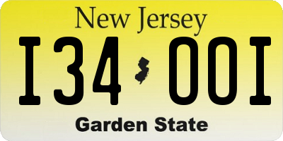 NJ license plate I34OOI