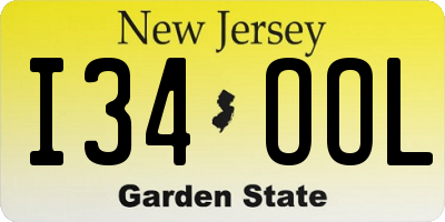 NJ license plate I34OOL